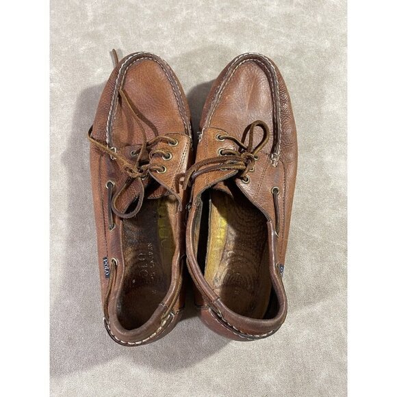 Polo Ralph Lauren Mens Size 11.5 Bienne Brown Leather‎ Casual Boat Shoe Mocassin main image 6